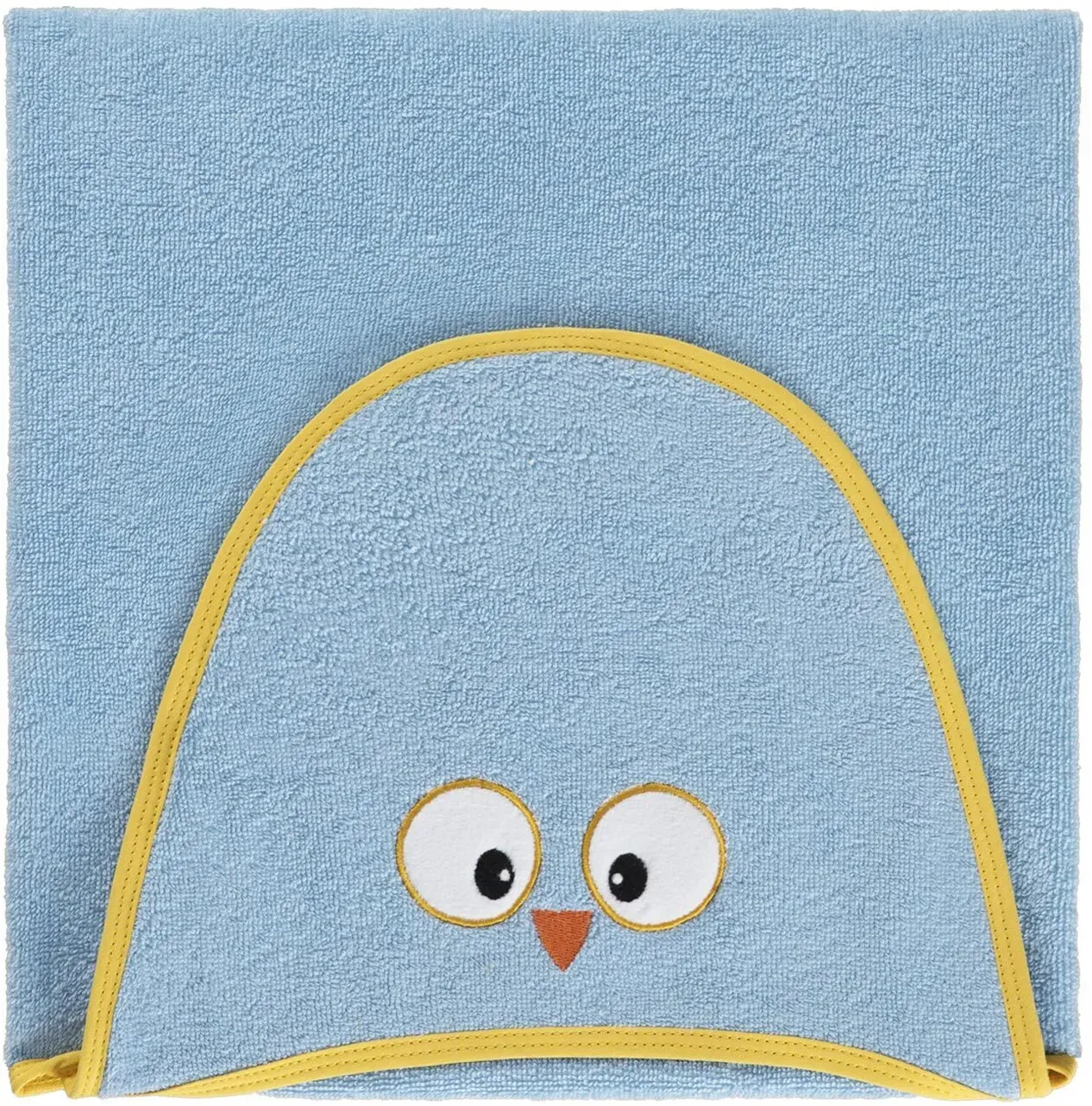Egeria Kapuzentuch Owl light blue 70x100 cm - blau;gelb