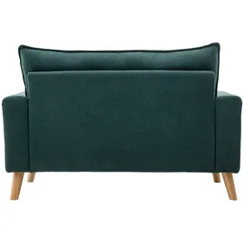 miliboo Skandinavisches Sofa 2-Sitzer mit Samteffekt in Blaugrün JONAS