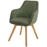 Dine + Mine Armlehnstuhl mit Massivholzgestell Corby , grün , Maße (cm): B: 56 H: 85 T: 65.0
