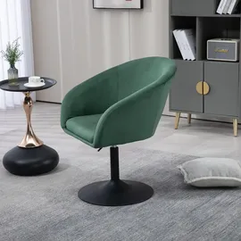 Svita Jamaika Loungesessel Cocktailsessel Tellerfuß mit Armlehnen Samt Dunkelgrün