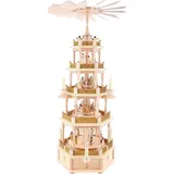 Richard Glässer GmbH Seiffen Weihnachtspyramide Pyramide Christi Geburt natur - 75 cm