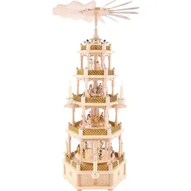 Richard Glässer GmbH Seiffen Weihnachtspyramide Pyramide Christi Geburt natur - 75 cm