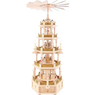 Richard Glässer GmbH Seiffen Weihnachtspyramide Pyramide Christi Geburt natur - 75 cm