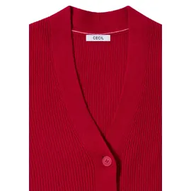 Cecil Cardigan CECIL, Damen, Gr. XXL (46), beaujolais rot, Web, 37% Baumwolle, 34% Polyacryl, 26% Polyester, 3% Elasthan, unifarben, normal normal, V-Ausschnitt, abgesteppt, Strickjacken, aus Feinstrick