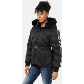 Cipo & Baxx "Jacken", Damen, Gr. S schwarz, 100% Polyester, unifarben, regular fit normal, Bündchen, Jacken Winterjacke, mit Gürtel, WM133