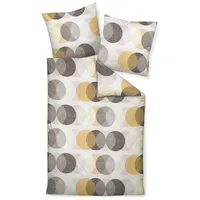 JANINE Edelflanell Bettwäsche Chinchilla S 78062 taupe braun gelbgold