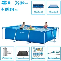 Intex Pool mit rechteckigem Rahmen 300 x 200 x 75 cm mit Zubehör – 2827297 Blau No Size