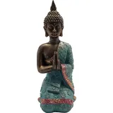 Dehner Dekofigur Buddha, 28.5 x 11 x 13.5 cm, Polyresin, türkis/kupfer/gold/rot