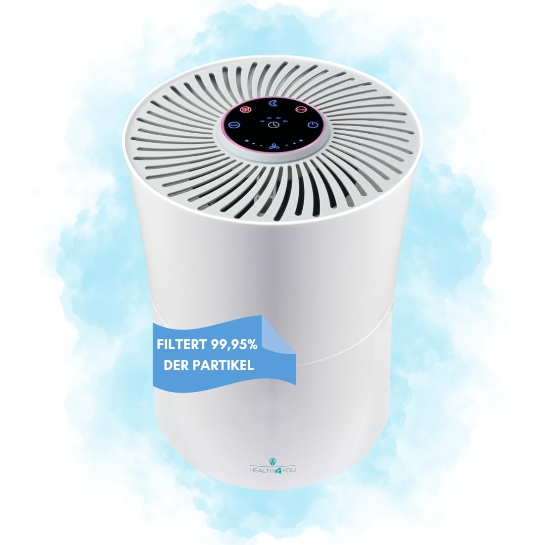 SCHWAIGER 658002 Luftreiniger Air Purifier H13 HEPA Filter Smart Sensor Aktivkohlefilter 99.95% Reinigung CADR 125m3/h 4 Lüftungsstugen Timer & Sleep-Modus allergikergeeignet
