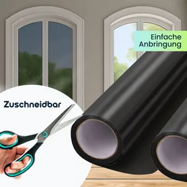 ideoon 8er-Set Sichtschutzfolie grau-matt, 60 x 200 cm - selbstklebende Fensterfolie mit UV-Schutz - hitzereduzierend & ideal für Fenster, Büro & Wohnräume