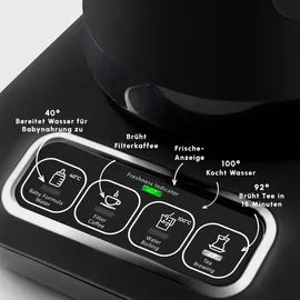 KARACA Caysever Robotea Pro 4 in 1 sprechender automatischer Teekocher Wasserkocher und Filterkaffeemaschine, 2500W, Chrome