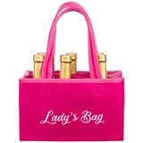 Brandsseller Damen Handtasche Lady ́s Bag Flaschenkorb Flaschenträger Einkaufstasche Aufbewahrungstasche für 6 Flaschen Pink