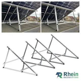 Rhein Beleuchtung Solarmodul-Halterung Verstellbare Verstärkte Solarmodul-Halterung 118cm, (2-tlg., für Dach, Boden & Balkon, Neigungswinke 0–90°, Aluminium, verstärkt, wetterfest)