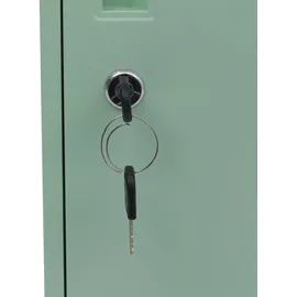 Mendler Spind HWC-P63, Schließfach Wertfachschrank Schließfachschrank Tür Kleiderstange, 90x38x45cm Stahl ~ mintgrün