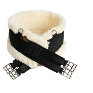 Kentucky Horsewear Sattelgurt Lammfell Sattelgurt Schwarz/Schwarz