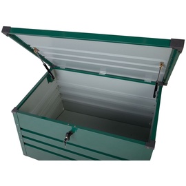 Beliani Auflagenbox dunkelgrün Metall 100x62 cm Garten Terrasse