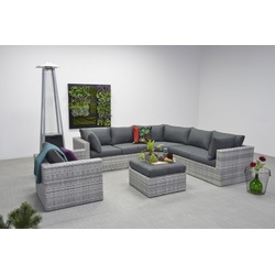 Garden Impressions MENORCA Polyrattan Alu Ecklounge Gartenmöbel Sitzgruppe grau