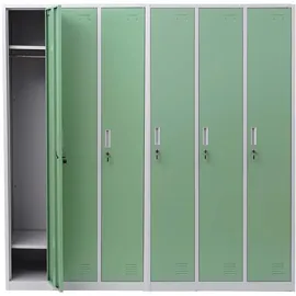 Mendler Schließfachschrank Metall 6 Fächer grün