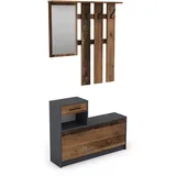 byLIVING Garderoben-Set Tamina 3tlg. 97x190x25 cm anthrazit old Wood Optik