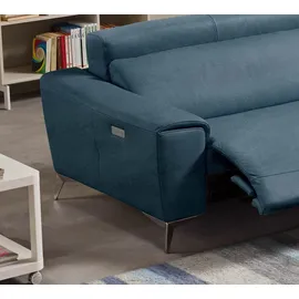 Egoitaliano "Suzette, Designsofa mit hohem Sitzkomfort", mit Recamiere, inkl. 1 elektronischen Relaxfunktion, L-Form blau