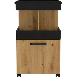 Forte Barschrank Homebar 50,2 x 88,5 x 41 cm Artisan Eiche/Schwarzeiche