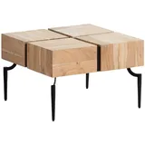 FineBuy Couchtisch FineBuy Sofatisch Massivholz 60 cm Cube Wohnzimmertisch Quadratisch