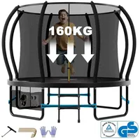 HOMALL Gartentrampolin Ø305cmTrampolin,Kindertrampolin mit Sicherheitsnetz und Leiter, Ø 305 cm, Ø305/366/427cm,gepolstertes Gestell,150kg,Schutzranabdeckung 305 cm