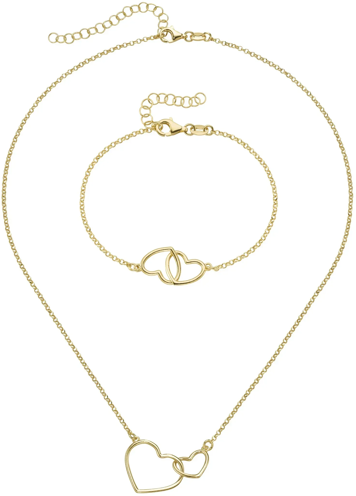 Schmuckset SMART JEWEL "mit Herzen, Silber 925" Schmuck-Sets Gr. Onesize, goldfarben (gold) Damen