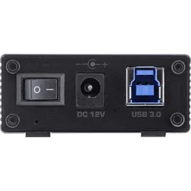 InLine InLine® USB 3.0 Hub, 7 Port, Aluminiumgehäuse, schwarz, mit 2,5A Netzteil