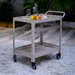 Outdoor Servierwagen Bard Stahl 72x77x38 cm Champagne
