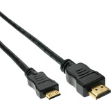 InLine HDMI Mini Kabel, Stecker auf C, verg. Kontakte, schwarz, 10m