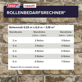 tesa rasch Vliestapete Clayton 6 m x 0,53 m 1 St Beige/Braun/Grau 371918