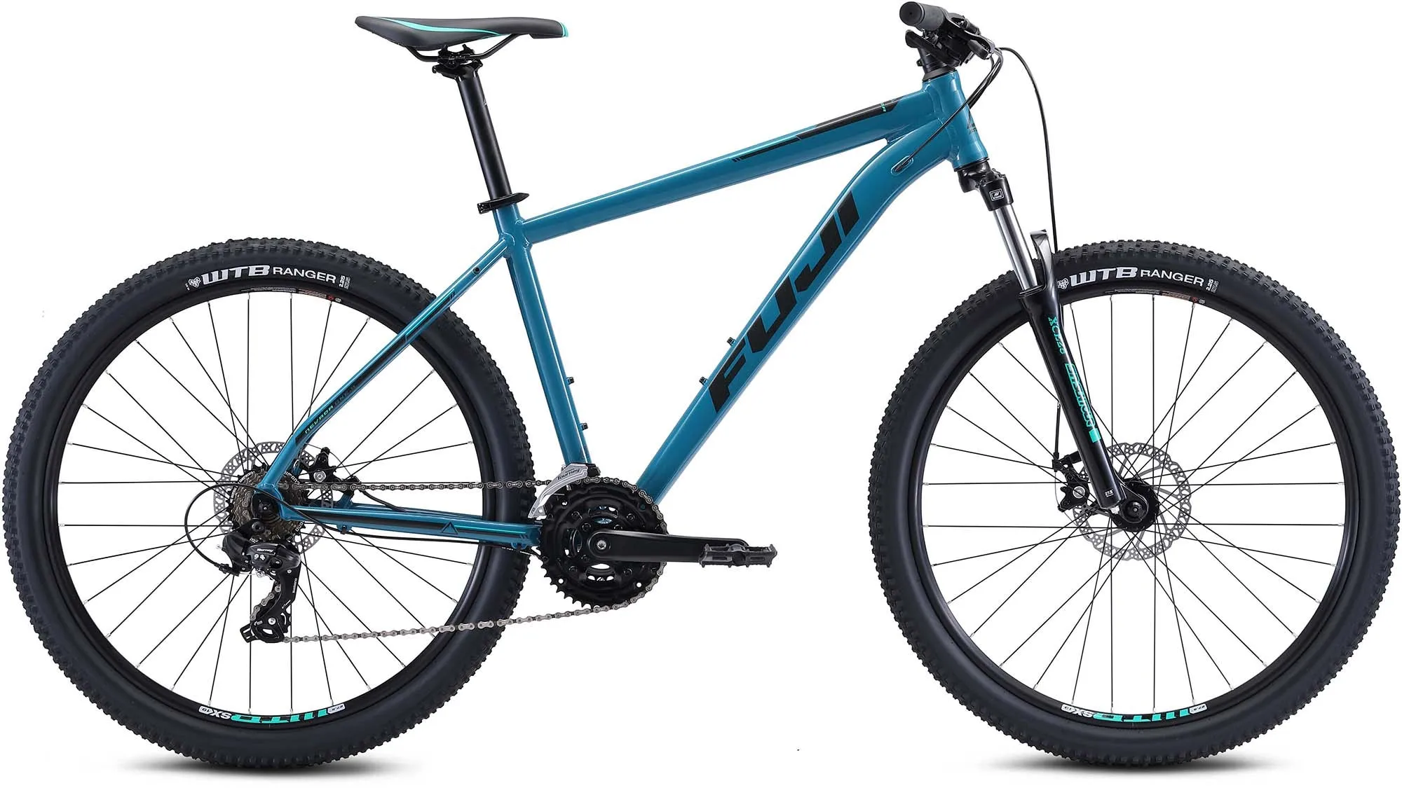 FUJI Bikes Mountainbike »Fuji Nevada 27,5 1.9«, 21 Gang, Shimano, Tourney Schaltwerk, Kettenschaltung, für Damen und Herren, Kettenschaltung FUJI Bikes blau + schwarz 38 cm