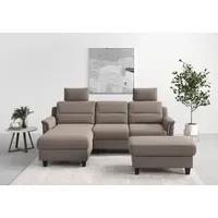 sit&more Ecksofa SIT & MORE "Farö L-Form", grau (taupe), B:234cm H:90cm T:168cm, Sofas, Ecksofa, inklusive Federkern, wahlweise mit Bettfunktion und Bettkasten