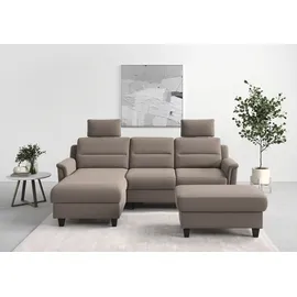 sit&more Ecksofa SIT & MORE "Farö L-Form", grau (taupe), B:234cm H:90cm T:168cm, Sofas, Ecksofa, inklusive Federkern, wahlweise mit Bettfunktion und Bettkasten