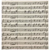JMORCO Leinenstoff 70x45CM Vintage bedruckter Leinen-Baumwollstoff for DIY-Kleidung, Nähen, Basteln, Sofakissen, Vorhang, Tischdecke, Textildekormaterial(Musical Notes)