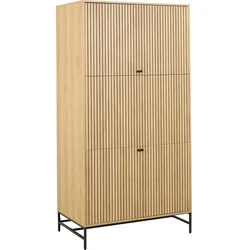 Ebuy24 Albany Kleiderschrank 4 Türen 6 Regale Natur.
