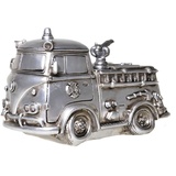 Ambiente Haus Spardose Feuerwehr, silberfarben, Sparschwein, Retro-Design, ideales Geschenk silberfarben