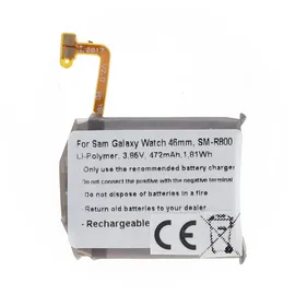 AccuCell Akku passend für Samsung Galaxy Watch 46mm, SM-R800, Li-Polymer, 3,85V, 472mAh, 1,8Wh, built-in, ohne Werkzeug