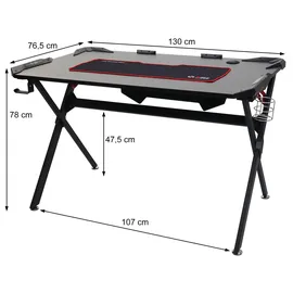 Mendler HWC-11 Gaming Desk schwarz