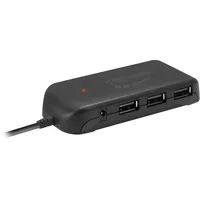 Speedlink SNAPPY EVO USB Hub - Aktiver 7-Port 2.0 Anschluss für PC/Notebook/Laptop, schwarz
