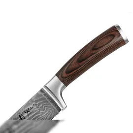 OLEIO Wakoli EDIB Damast Chefmesser 20 cm Klinge – Scharf & ausbalanciert – Damastmesser mit Pakkaholzgriff in Geschenkbox – Küchenmesser für Profi- & Hobbyköche