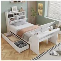 STILVORA Schlafsofa Daybett 90×200 mit Stauraum Funktionbett, ohne Matratze weiß