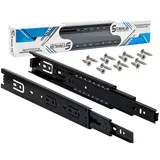 Stahlia Schubladenschienen (1 Paar) Vollauszug 45mm Länge: 700mm Schwarz Teleskopschiene Schubladenauszug Schrankauszug Schubladenführung Tragkraft 45kg