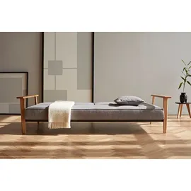 Innovation Living Schlafsofa Splitback Frej Eiche Stoff Grau Grey