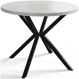Alpi-Möbel Runder, Weiß, Schwarz, Holzwerkstoff, Rund, X-Form, 120x76x120 cm, Esszimmer, Tische, Esstische