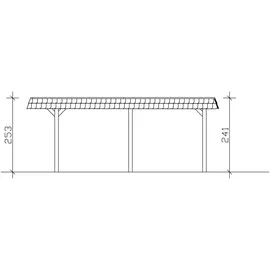 SKANHOLZ Doppelcarport Wendland 6,30 x 6,37 m eiche hell mit Aluminiumdach und Pfostenanker