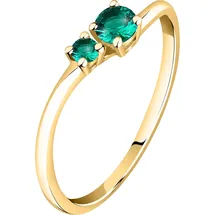 Live Diamond Ring goldgelb / smaragd 56