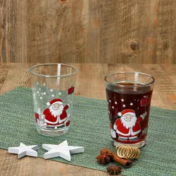 6er Set SANTA FAMILY WINTER Weihnachtsgläser mit Weihnachtsmann & Geschenken – 817331