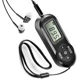 Mini Radio Tragbare FM mit digitaler LCD-Digitalanzeige, Kopfhörer, Pocket-Radio mit Voreinstellung, zum Joggen, Gehen, Reisen